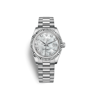 Rolex Datejust 31 White Gold Fluted / President / MOP