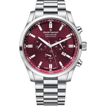 Claude Bernard Aquarider Chronograph 44 Red / Silver