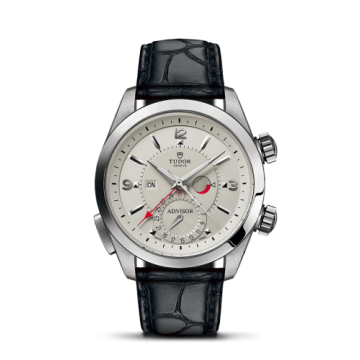 Tudor Heritage Advisor Stainless Steel / TItanium / Silver / Alligator