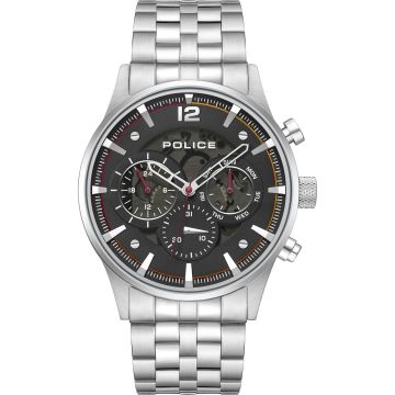 Police Driver II Day Date Silbrig / Anthrazite