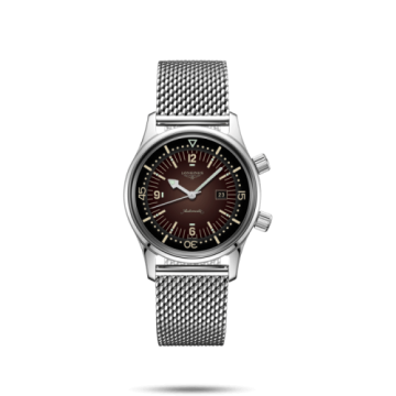 Longines Legend Diver 36 Stainless Steel / Brown / Mesh