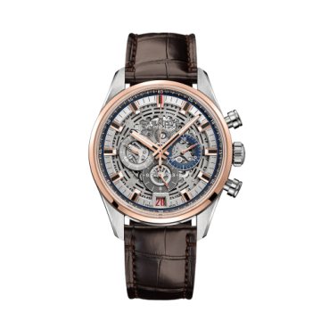 Zenith El Primero Chronomaster Full Open 42 Stainless Steel / Rose Gold / Strap / Alligator