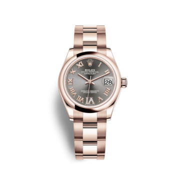Rolex Datejust 31 Rose Gold / Domed / Grey - Roman / Oyster