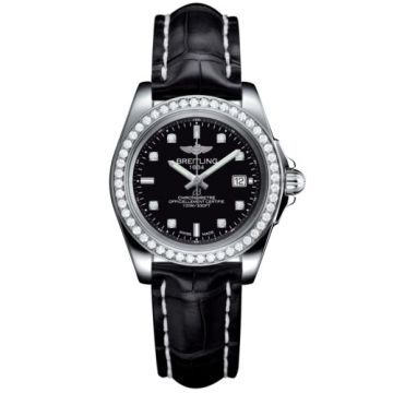 Breitling Galactic 32 Sleek Edition Stainless Steel / Diamond / Trophy Black Diamond / Croco