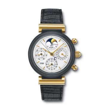IWC Schaffhausen Da Vinci Perpetual Black Ceramic / Yellow Gold / White / Italian