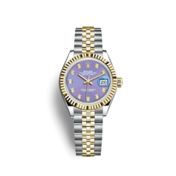 Rolex Lady-Datejust 28 Rolesor Yellow Fluted / Jubilee / Lavender Diamond