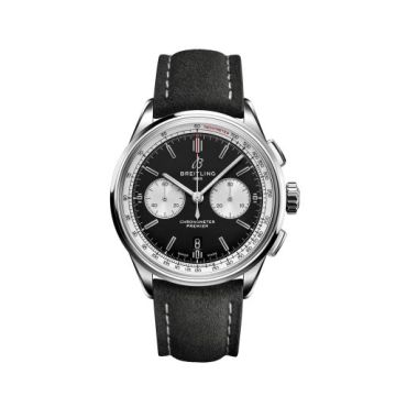 Breitling Premier B01 Chronograph 42 Stainless Steel / Black / Nubuck / Folding