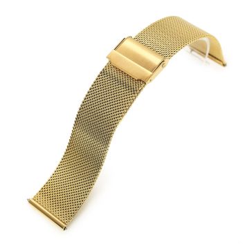 Superfine Quick Release Gold Mesh Watch Band 18mm 22mm - 18mm