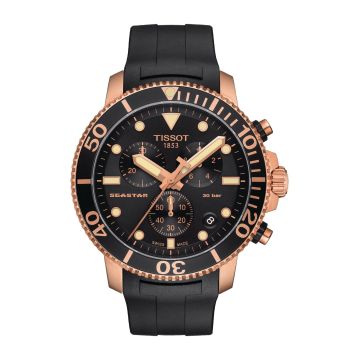 Tissot Seastar 1000 Chronograph Quartz 45.5 Rose Gold / Black / Rubber