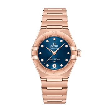 Omega Constellation Manhattan 29 Co-Axial Master Chronometer Sedna Gold / Blue