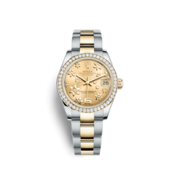 Rolex Datejust 31 Rolesor Yellow Diamond / Oyster / Champagne Floral