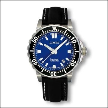 Limes 1Tausend Automatic Blue - Leather strap