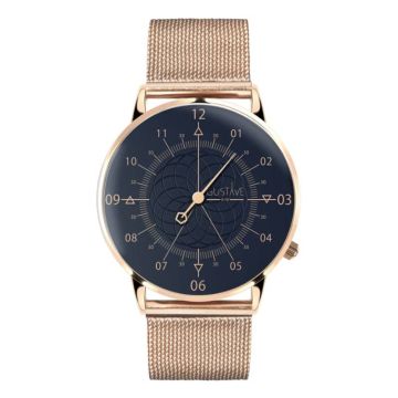 Gustave & Cie 12H Louis Or Rose & Bleu Milanais Or Rose 36mm