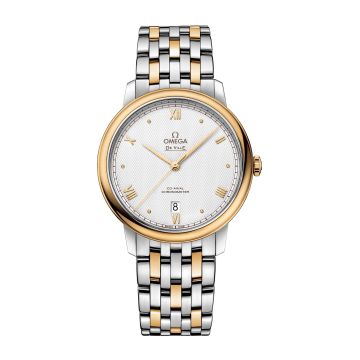 Omega De Ville Prestige Co-Axial 39.5 Stainless Steel / Yellow Gold / Vintage Silver / Bracelet