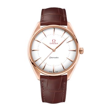Omega Seamaster Master Co-Axial 39.5 Olympic Games Gold Sedna Gold / Enamel / Alligator