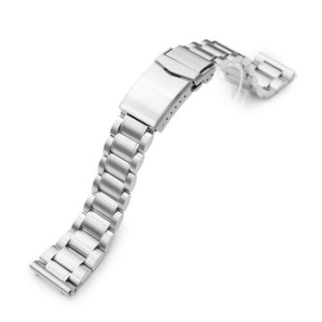 or 22mm Entwine (Pull-Twist) QR Watch Band Straight End Quick Release, 316L Stainless Steel Brushed V-Clasp - 22mm