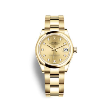 Rolex Datejust 31 Yellow Gold / Domed / Champagne - Diamond / Oyster