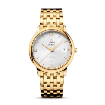 Omega De Ville Prestige Co-Axial 36.8 Yellow Gold / Silver / Bracelet