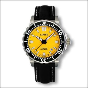 Limes 1Tausend Automatic Yellow - Leather strap