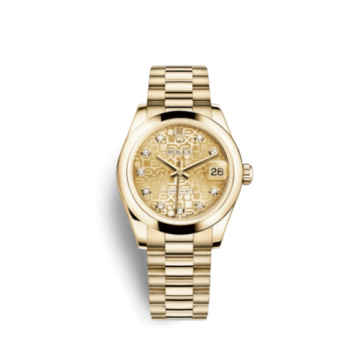 Rolex Datejust 31 Yellow Gold Domed / President / Champagne Computer