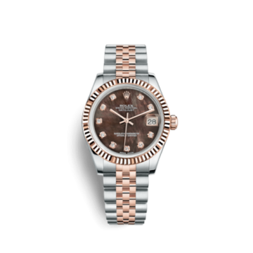 Rolex Datejust 31 Rolesor Everose Fluted / Jubilee / Black MOP