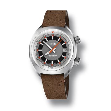 Oris Chronoris Date / Grey / Brown Leather