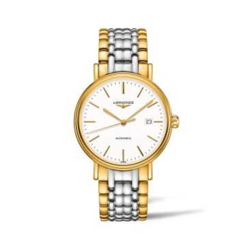 Longines Presence 40 Automatic PVD Gold / White / Bracelet