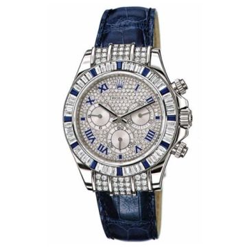 Rolex Daytona White Gold Diamond Sapphire Strap