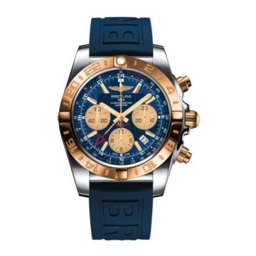 Breitling Chronomat 44 GMT Stainless Steel / Rose Gold / Metallica Blue / Rubber