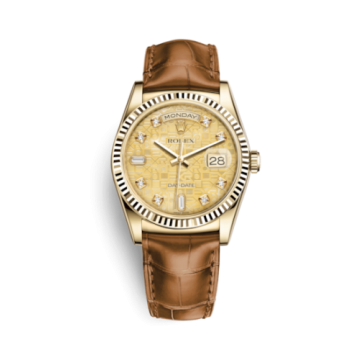 Rolex Day-Date 36 Yellow Gold Fluted / Strap / Champagne Computer