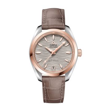 Omega Seamaster Aqua Terra 150M Master Chronometer 34 Stainless Steel / Sedna Gold / Grey-Waves / Alligator