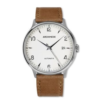 Archimede 1950-2 Stainless Steel / Silver / Brown Leather