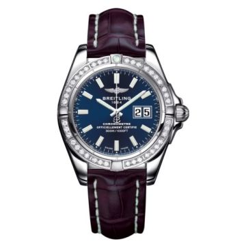 Breitling Galactic 41 Stainless Steel / Diamond / Horizon Blue / Croco