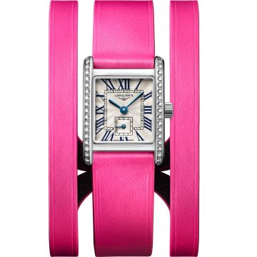 Longines Mini DolceVita 21.5 Quartz Stainless Steel - Diamond / Silver / Triple Cuff Pink