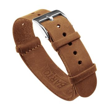 Gingerbread Brown Leather NATO® style Watch Band - 24mm
