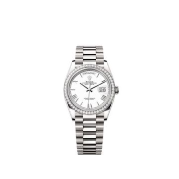 Rolex Day-Date 36 White Gold - Diamond / White - Roman / President