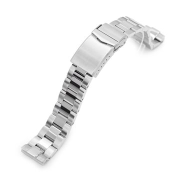 Super-O Boyer Watch Band for Seiko 62MAS Reissue SBDC051 SBDC053 SBDC055, Stainless Steel - Brushed with Polished Center, V Diver Clasp - 18mm