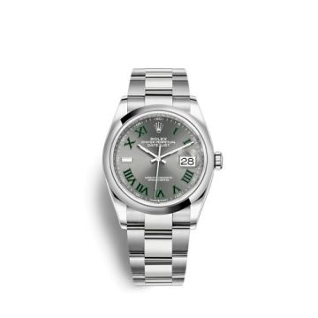 Rolex Datejust 36 Stainless Steel / Domed / Slate - Roman / Oyster