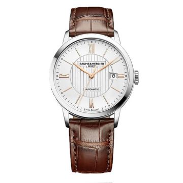 Baume & Mercier Classima Automatic 40 Stainless Steel / Silver / Alligator