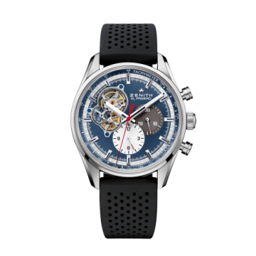 Zenith El Primero Chronomaster Open Stainless Steel / Blue 1969 / Rubber