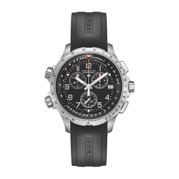 Hamilton Khaki Aviation X-Wind GMT Chrono Quartz Stainless Steel / Black / Rubber