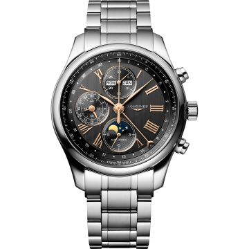 Longines Master Collection 42 Chronograph Calendar Stainless Steel / Anthracite / Bracelet