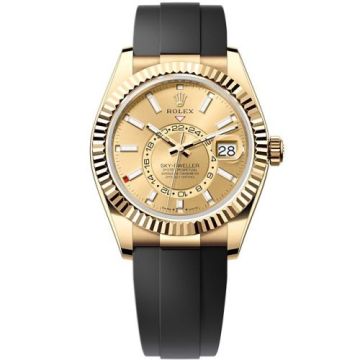 Rolex Sky-Dweller Yellow Gold / Champagne / OysterFlex