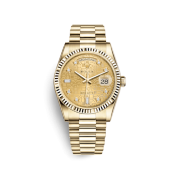 Rolex Day-Date 36 Yellow Gold Fluted / President / Champagne Computer