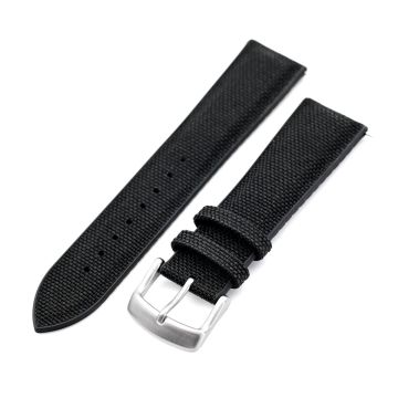 Black FKM35 Sailcloth FKM Quick Release Rubber Watch Band, 19mm to 22mm - 19mm
