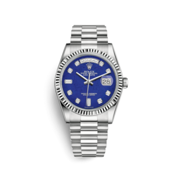 Rolex Day-Date 36 White Gold Fluted / President / Lapis Lazuli