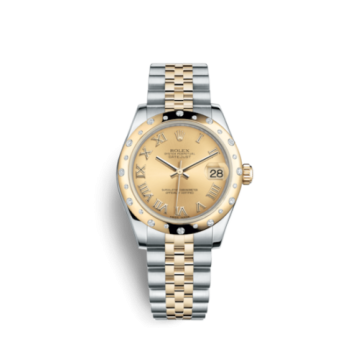 Rolex Datejust 31 Rolesor Yellow Domed Diamond / Jubilee / Champagne Roman