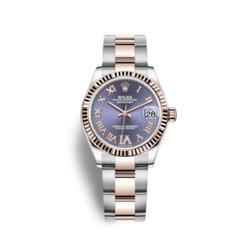 Rolex Datejust 31 Stainless Steel/ Rose Gold / Fluted / Aubergine - Roman / Oyster