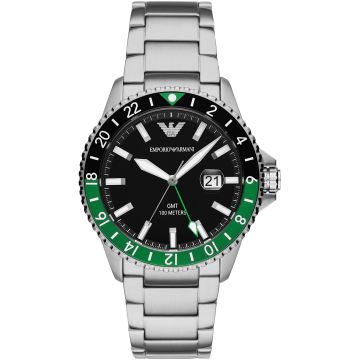 Emporio Armani Diver GMT Silver / Black & Green
