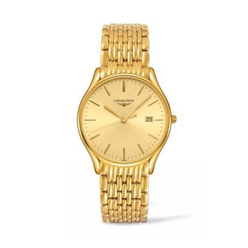 Longines Lyre Quartz 38.5mm PVD Gold / Champagne / Bracelet